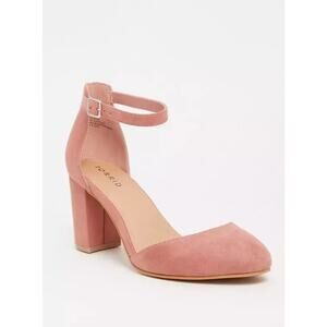 Torrid plus size Mauve Pink Faux Suede D'Orsay Ankle Strap Pump size 8.5 wide